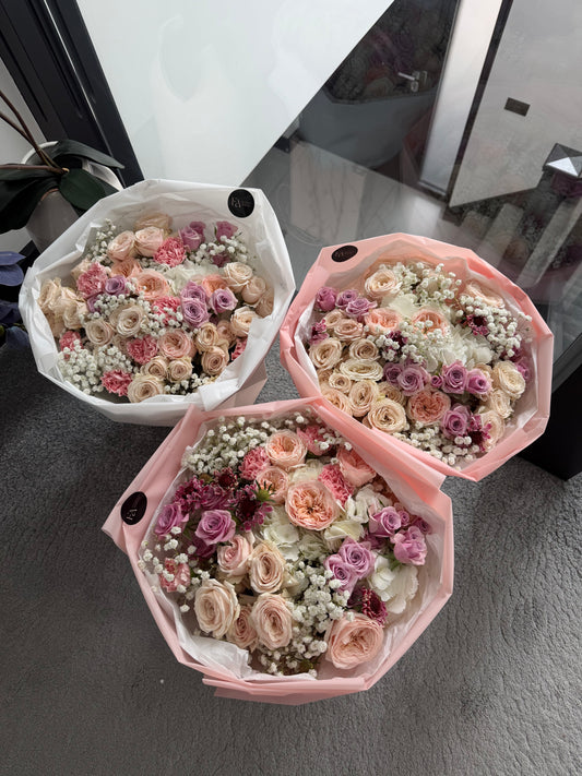 florist pick hydrangeas and rose bouquet