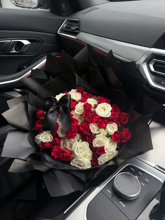 Red & White spray roses