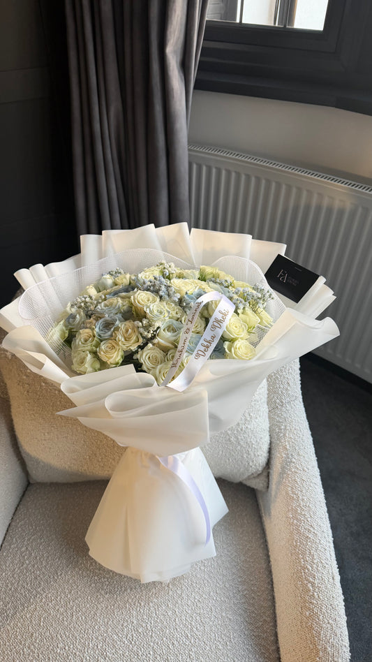 Blue and white theme bouquet