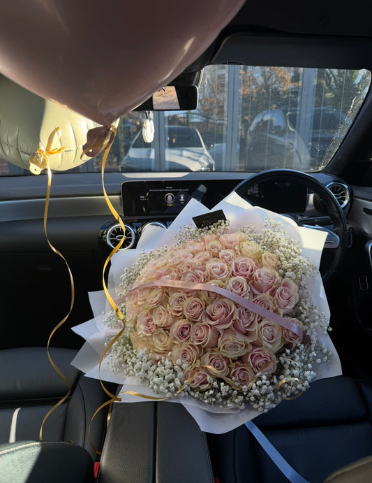 50 pink roses